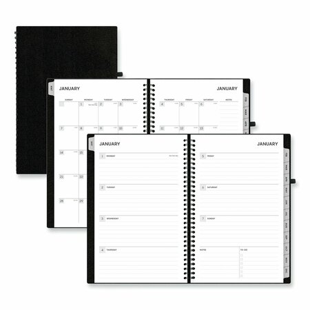 BLUE SKY Aligned Weekly/Monthly Planner, 8 x 5, Black Cover, 12-Month Jan to Dec: 2024 BLS143589